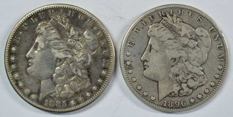 Super sharp and scarce 1885-S & 1896-S Morgan Dollars