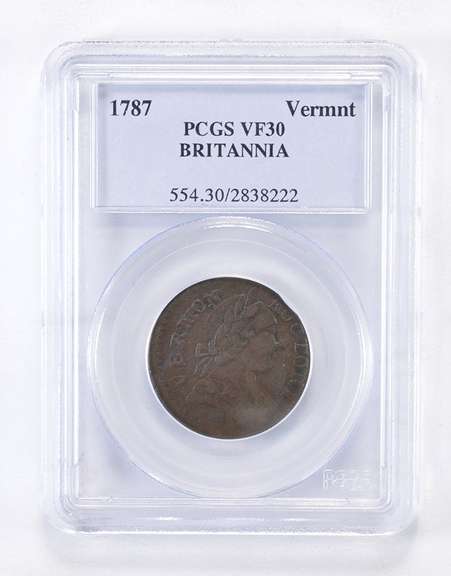 VF30 1787 Vermont Britannia - Graded PCGS