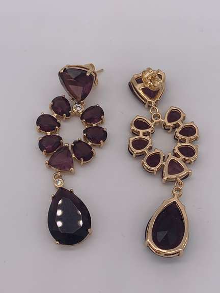 Pretty Purple Gemstone Earrings