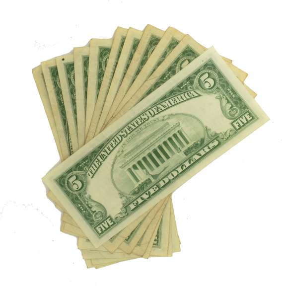 10 Clean 1963 $5 Red Seal USNotes