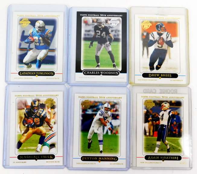6 Topps Football 50th Anniversary Cards