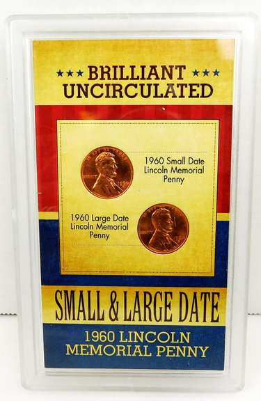 1960 Lincoln Memorial Small & Large Date Pennies w/COA