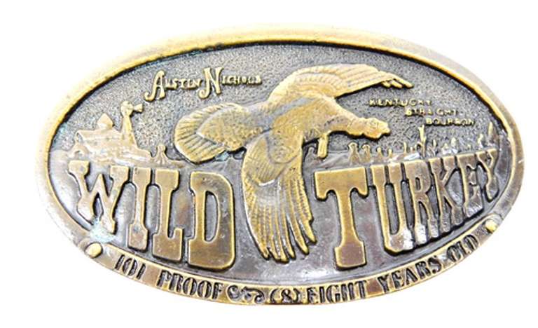 Vintage Wild Turkey 100 Proof Belt Buckle