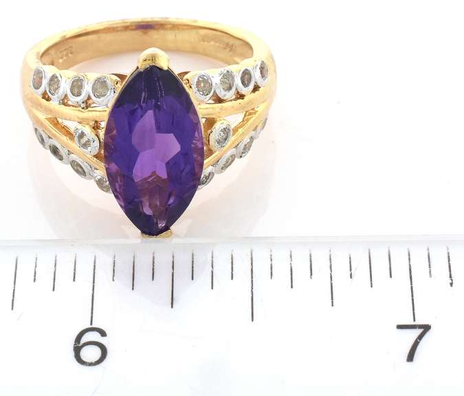 Regal Amethyst & Topaz Ring in Vermeil