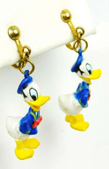 Fun Disney Donald Duck Dangly Earrings
