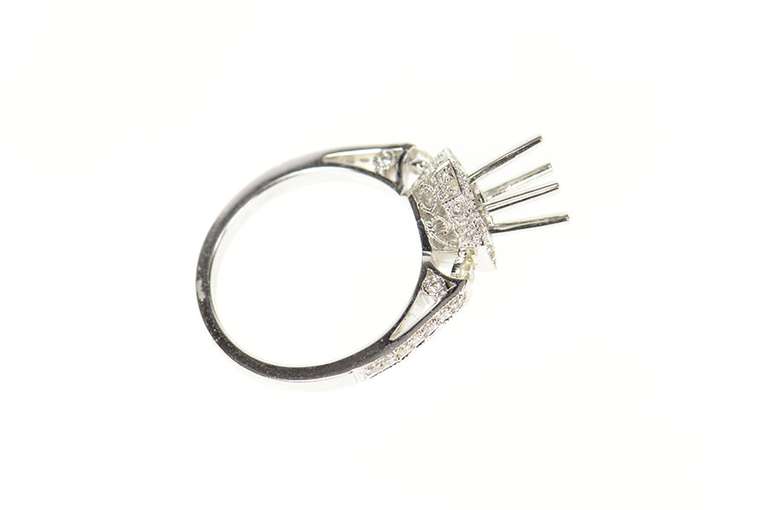 18K White Gold 5.0mm 0.31 Ctw Semi Mount Engagement Setting Ring