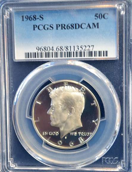 1968 S PCGS PR 68 DCAM 50 C