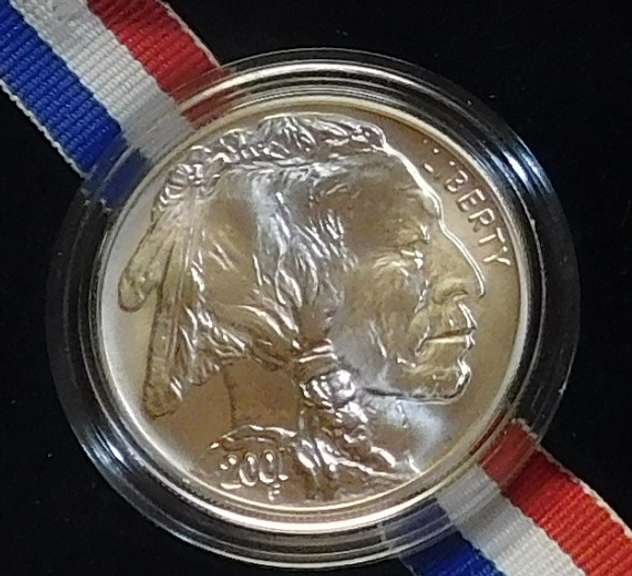 2001 Unc Silver Buffalo Sil Dollar