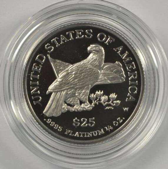 Gem Ultra Cameo PRF 2003-W $25 Platinum Eagle. Box/COA