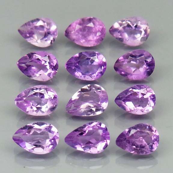 Glittering 8.43ct 7x5mm real Bolivian Amethyst set