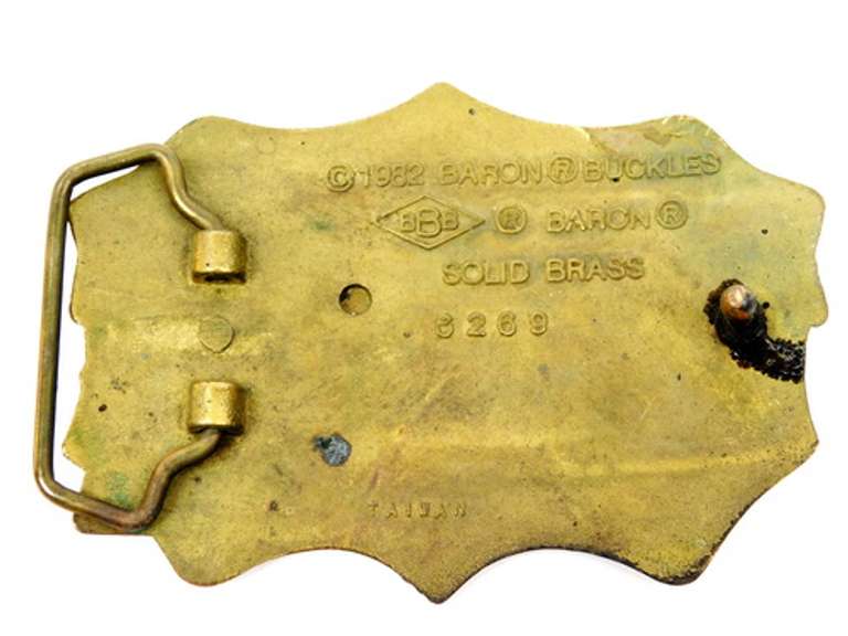 1982 Solid Brass Gun Rights Belt Buckle