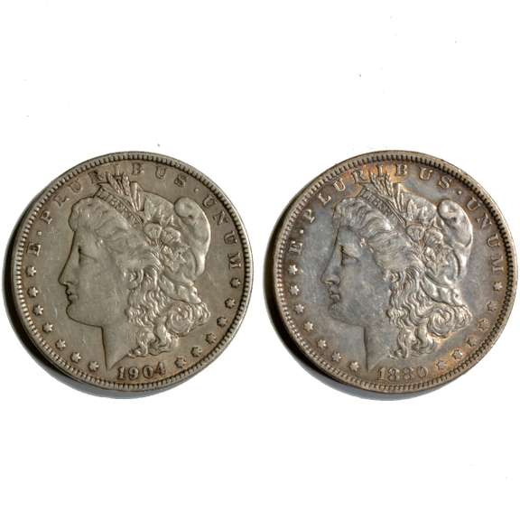 1880 &1904 Morgan Dollars