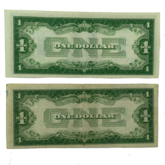 1928 A &1934 $ 1 Funnyback Silver Certificates