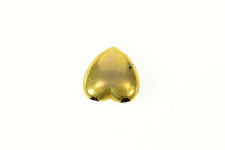 10K Yellow Gold Victorian Seed Pearl Garnet Heart Slide Charm/Pendant