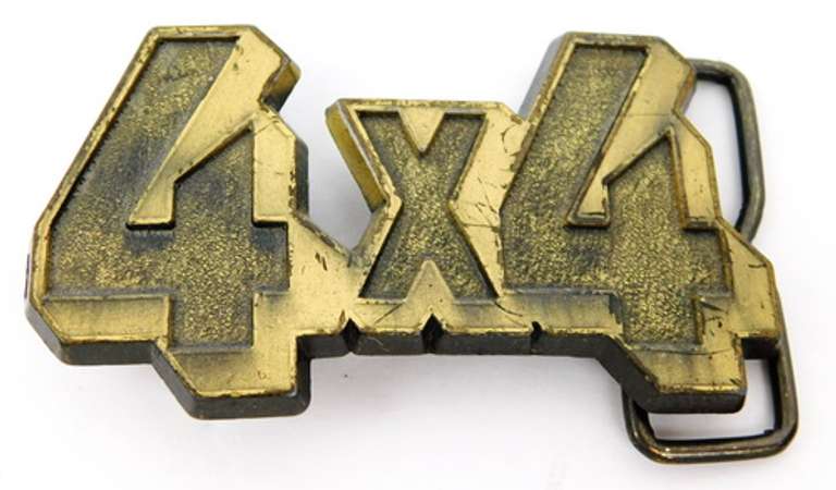 Vintage Brass 4 X 4 Belt Buckle