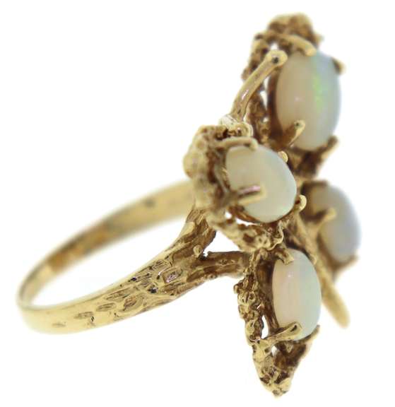 Fabulous Yellow Gold Opal Butterfly Ring