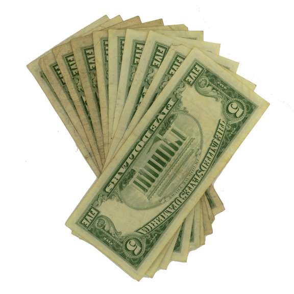 10 Clean  $5 Red Seal  US Notes