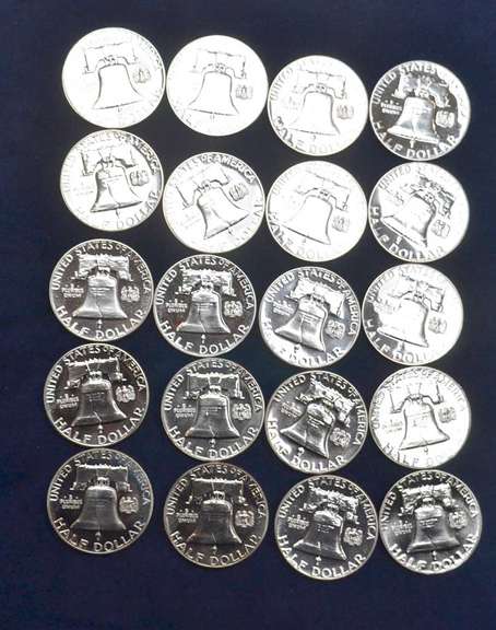 Roll Of Gem Proof 1961 Franklin Proof Half Dollars