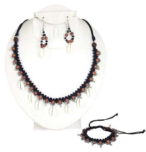 Ellegant and Lavish Beaded Cowrie Shell Necklace Set