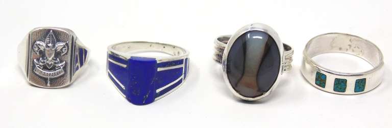 Lot of 4 Sterling Silver Rings