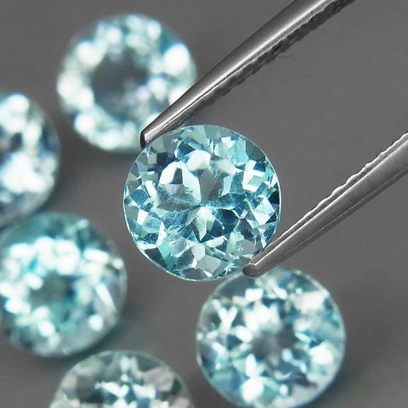 Superb quality 9.75ct 6 pc Swiss blue Topaz set