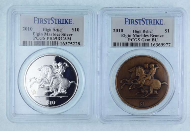2010 British Virgin Isles GEM BU $1 Bronze, PR69DCAM $10 Silver PCGS