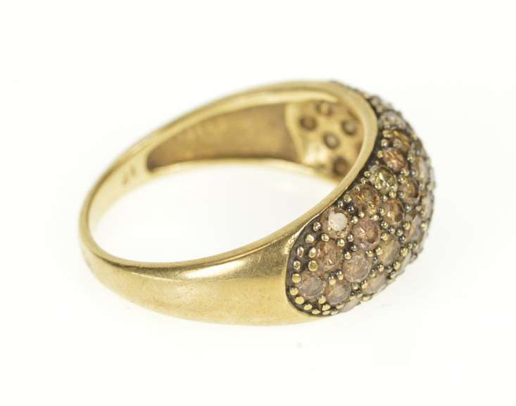 10K Yellow Gold 1.22 Ctw Pave Brown Diamond Statement Band Ring