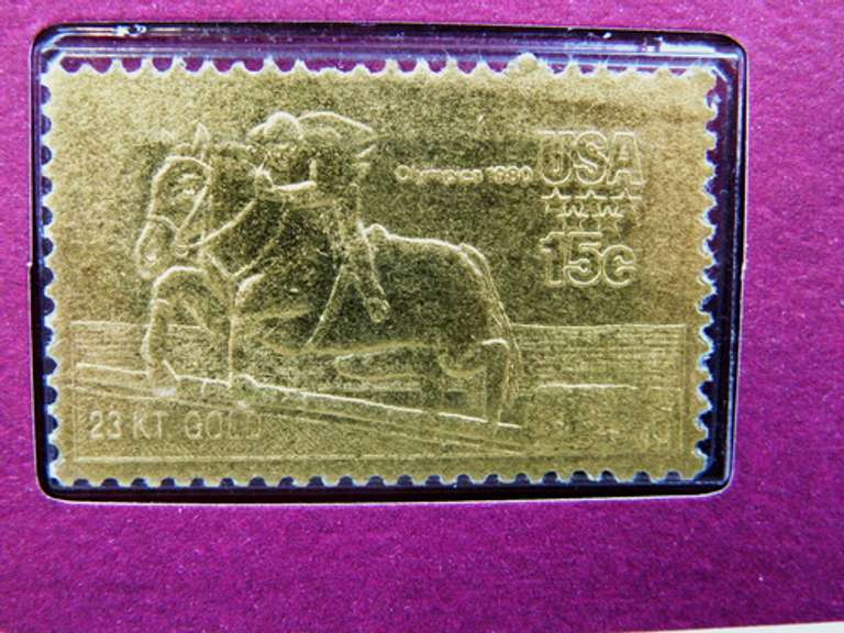 US Olympic Commemorative 1980 23KT Gold Stamp Proof
