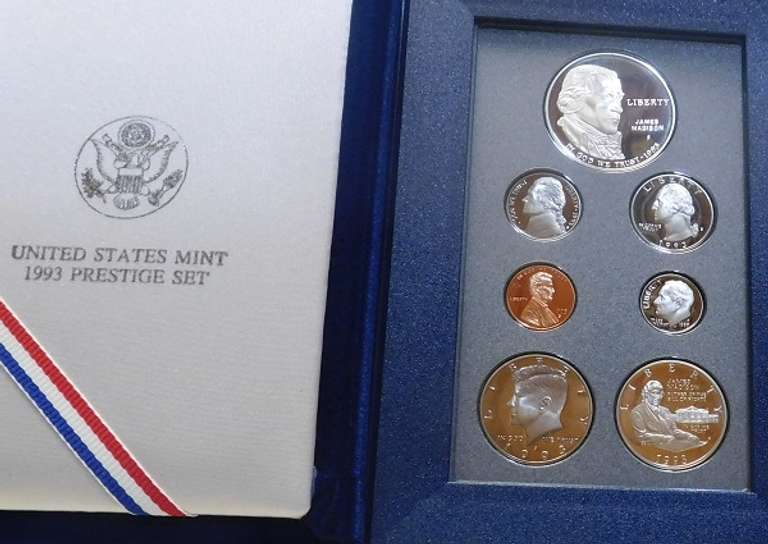 1993 Prestige Set, w/PRF Silver Dol.