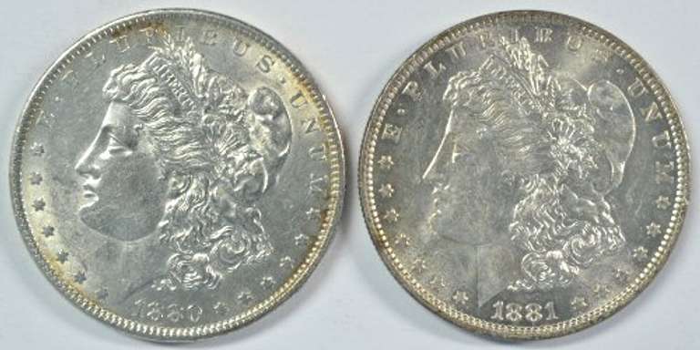 Super flashy 1880-P & 1881-O Morgan Silver Dollars