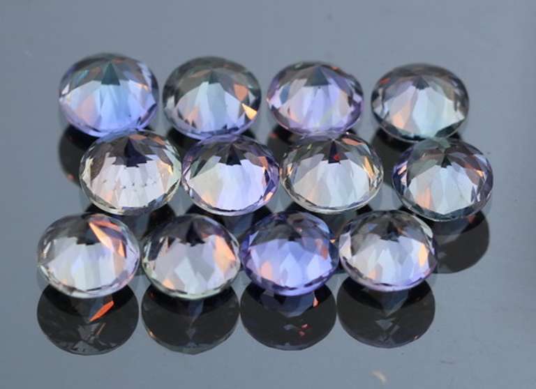 Fantastic 6.29 multi-color Tanzanite set
