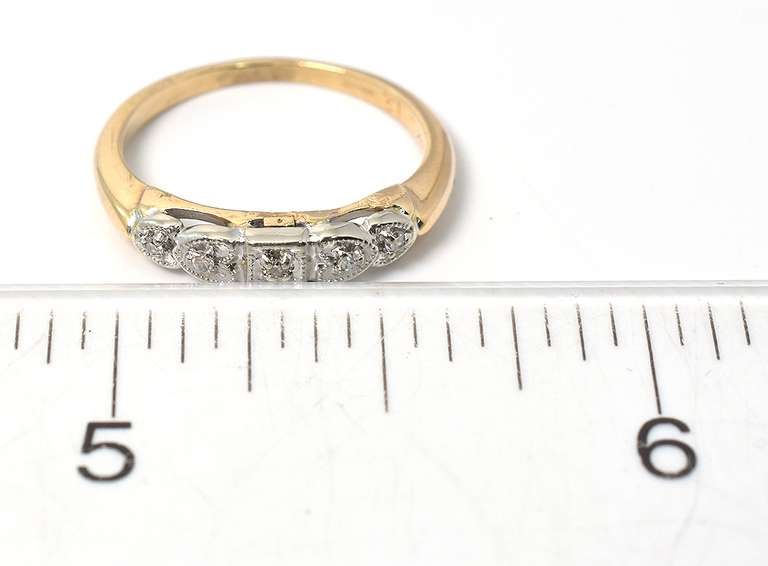 Dainty Diamond Accent Ring in Yellow Gold