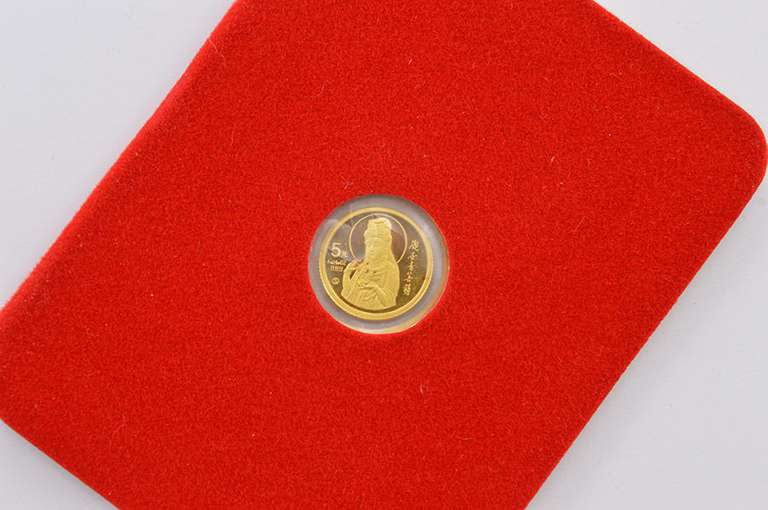 1993 China 5 Yuan - Kuan Yin Goddess Of Mercy .999 Gold Coin - Box