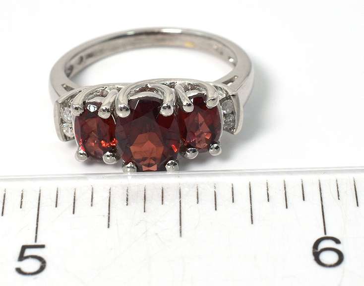 Bold 1.9CTW 3-Stone Garnet Ring in White Gold