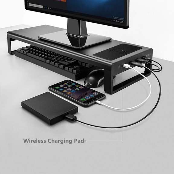 Computer Stand Holder With QI Wireless Charger