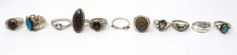 Group Lot of 11 Sterling Silver Rings