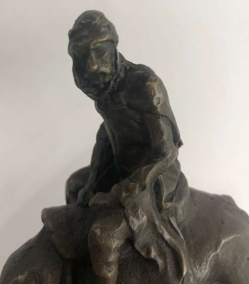 Arab Man Riding Camel Bronze Sculpture