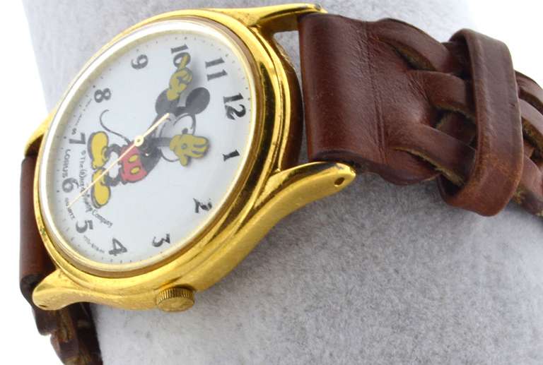 Mickey Mouse Watch With Braided leather Strap