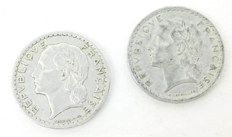 2 French 5 Francs 1947 Coins