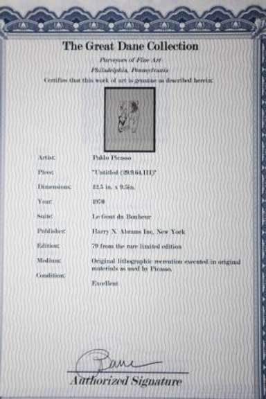 PABLO PICASSO UNTITLED (29.9.64.III) 1970