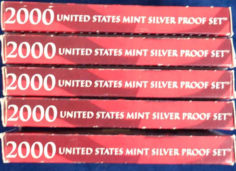 Estate Lot of 2000 Silver Proof Sets 5 Total