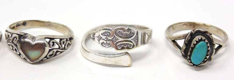 Group Lot of 11 Sterling Silver Rings