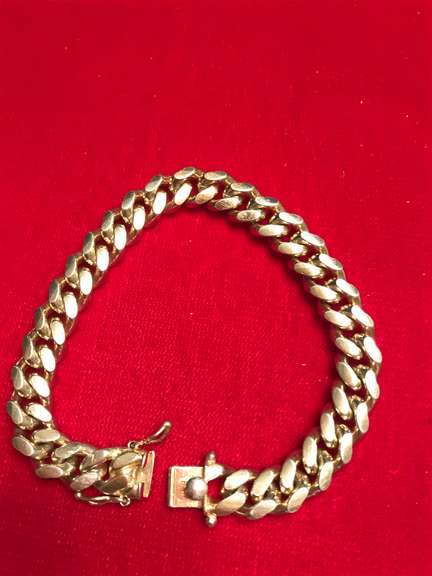MEN’S GOLD PLATED STERLING SILVER CURB LINK BRACELET