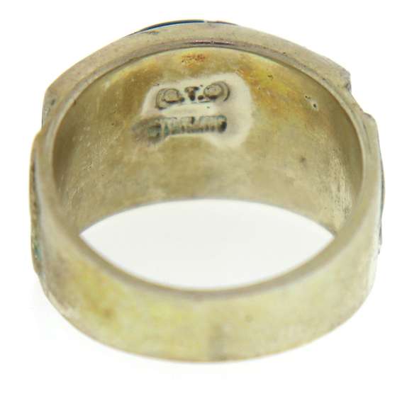 Sterling Silver Enamel Mosaic Ring