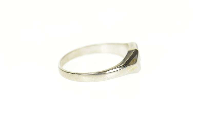 14K White Gold 1940's Simple Diamond Solitaire Promise Ring