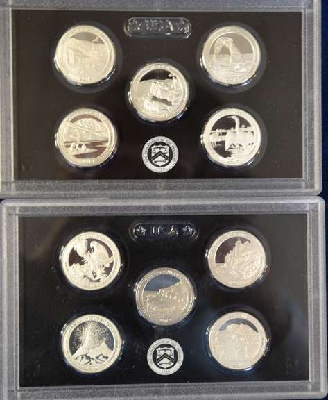 2014 SILVER QUARTER PR. SET & 2012 SILVER QUARTER PR. SET  NO BOX