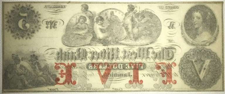 Crisp Exceptional 1800's $5 West River Bank Jamaica Vermont!
