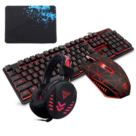 104 Keys Gaming Keyboard RGB Backlit Gaming Headphone