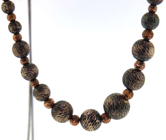 Italian Sterling Silver Beaded Necklace