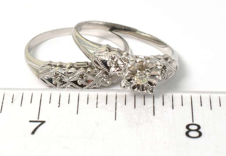Precious Diamond Wedding Set in 14KT White Gold